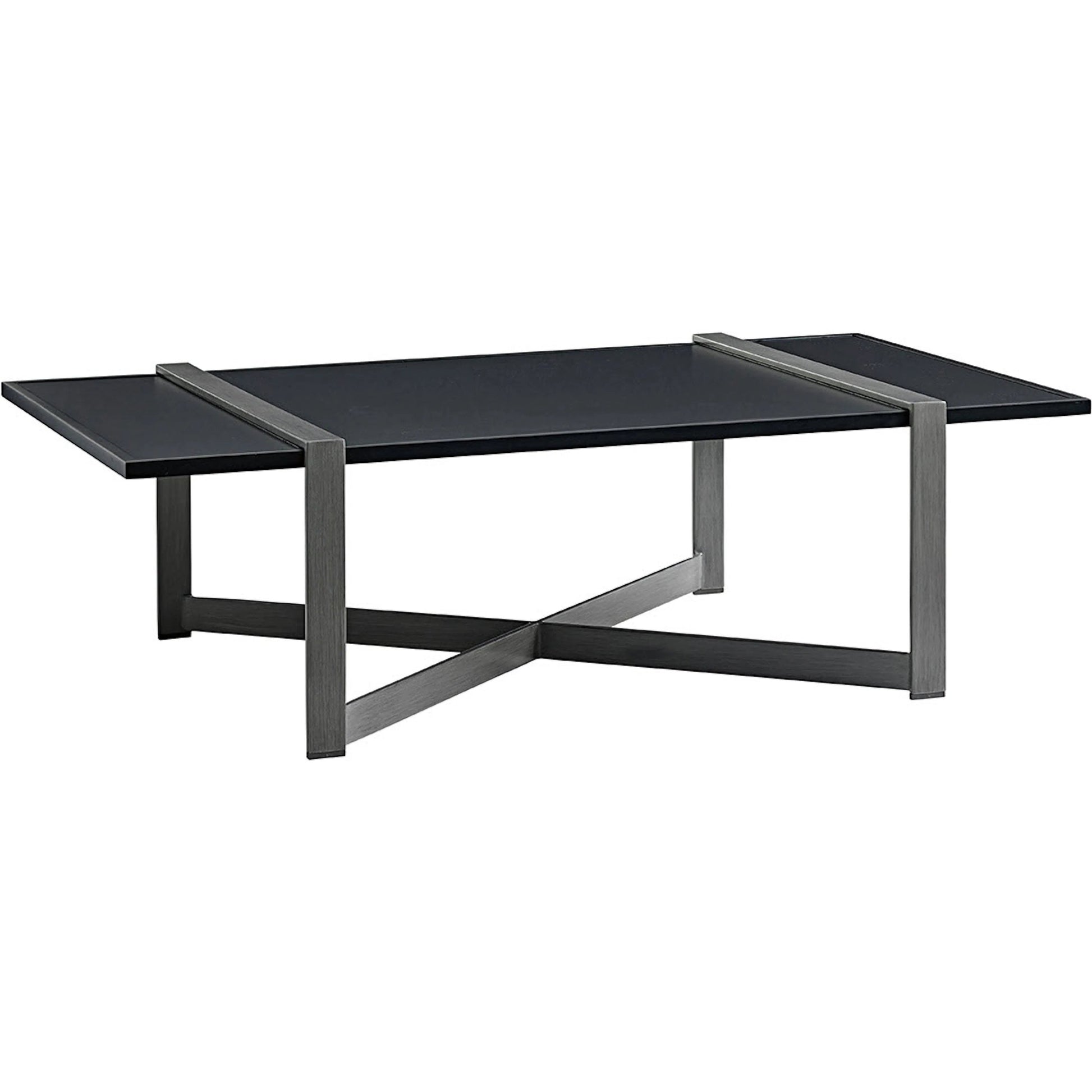 Del Mar Rectangular Cocktail Table by Tommy Bahama Outdoor in gray. Made from aluminum, high-density laminate in a unique style.