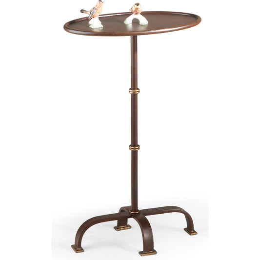 Magnolia Side Table by Chelsea House in brown, gold. Made from metal with gold accents in a modern style.