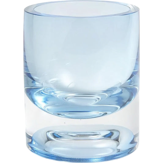 Thick Cylinder Vase by Global Views in light blue and clear. Made from unique in a unique style.