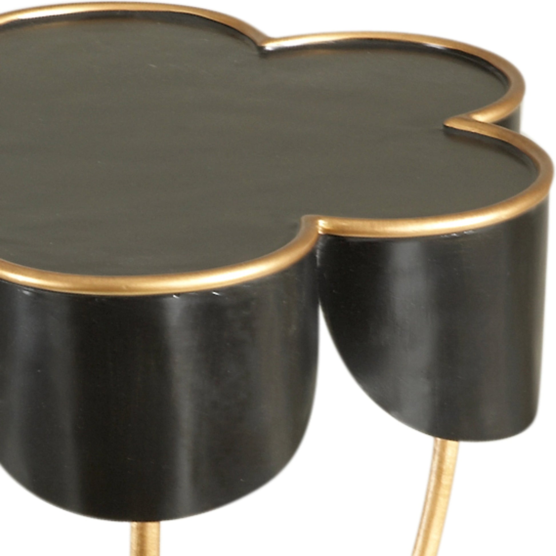 Seville Accent Table by Chelsea House in black, antique gold accents. Made from metal in a transitional style.