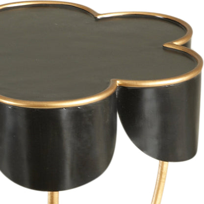 Seville Accent Table by Chelsea House in black, antique gold accents. Made from metal in a transitional style.
