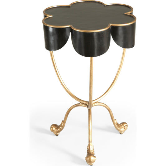 Seville Accent Table by Chelsea House in black, gold. Made from metal in a transitional style.