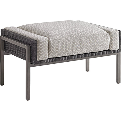 Del Mar Ottoman by Tommy Bahama Outdoor in platinum gray. Made from unique in a modern style.