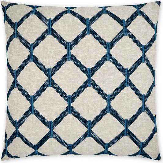 Anastasia  Pillow by DV Kap Home in blue, navy. Made from 71% polyester, 29% cotton / embroidery: 100% viscose in a modern style.