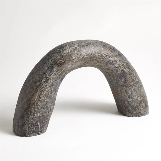 Salette Wooden Arch by Global Views in gray textured. Made from mango in a eclectic & global style.
