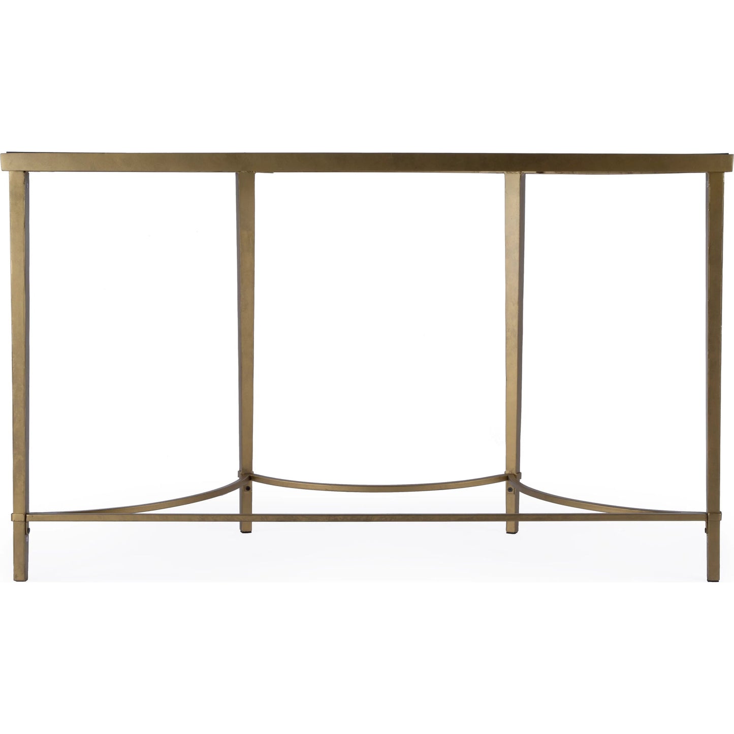 006 S-242490 | Additional Silo | Monica Console Table by Butler Specialty Company in gold and antique gold. Made from metal tubing, tempered glass in a modern style.