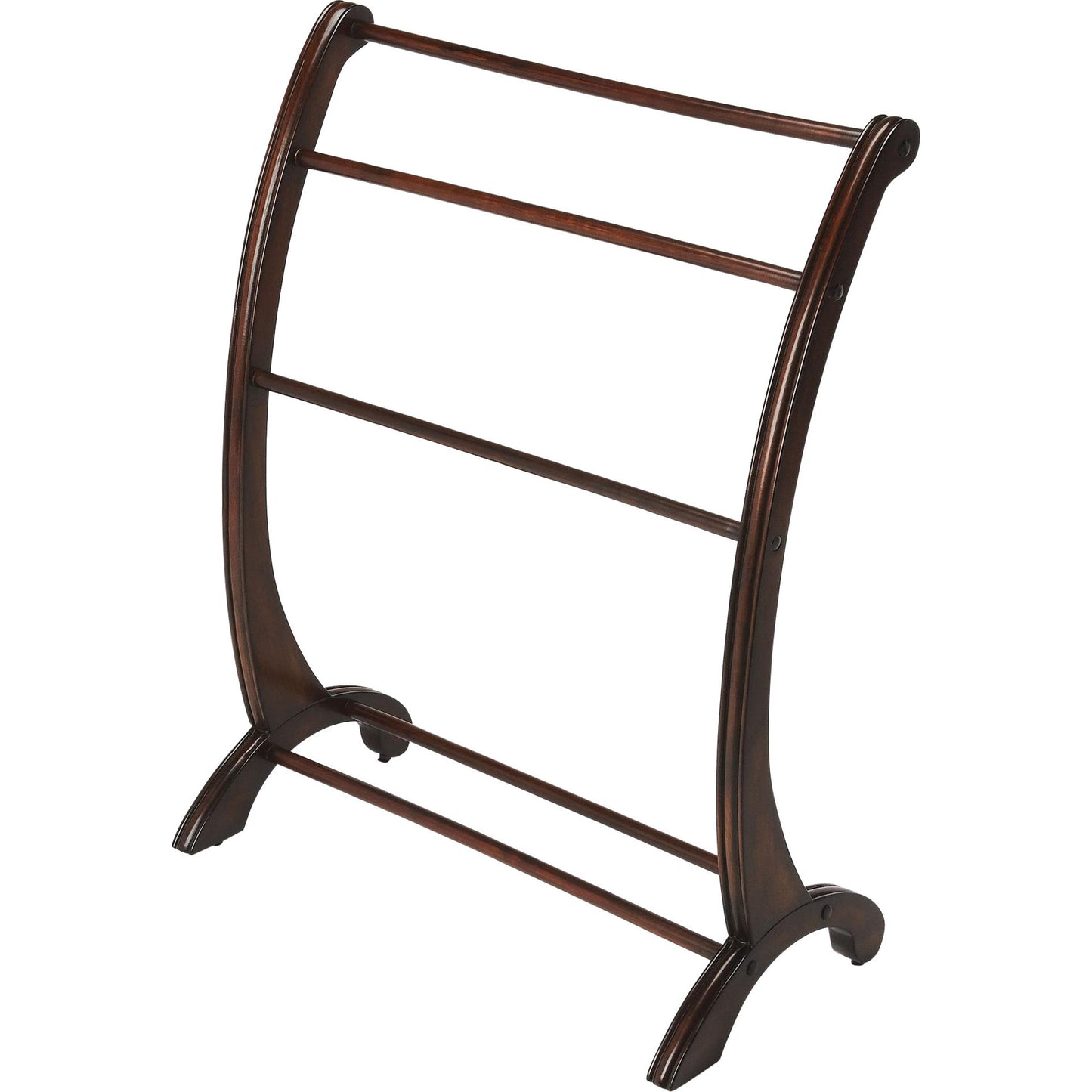 001 S-242491 | Additional Silo | Nathaniel Plantation Cherry Blanket Stand by Butler Specialty Company in dark brown and plantation cherry. Made from rubberwood, poplar hardwood solids in a traditional style.