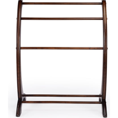 Nathaniel Plantation Cherry Blanket Stand by Butler Specialty Company in dark brown and plantation cherry. Made from rubberwood, poplar hardwood solids in a traditional style.