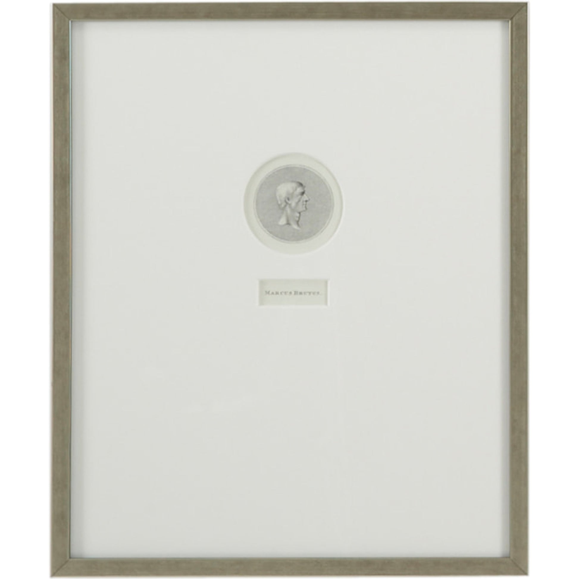 Marcus Brutus by Chelsea House in antique silver frame. Made from lithograph print in a traditional style.