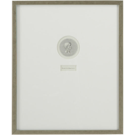 Marcus Brutus by Chelsea House in antique silver frame. Made from lithograph print in a traditional style.