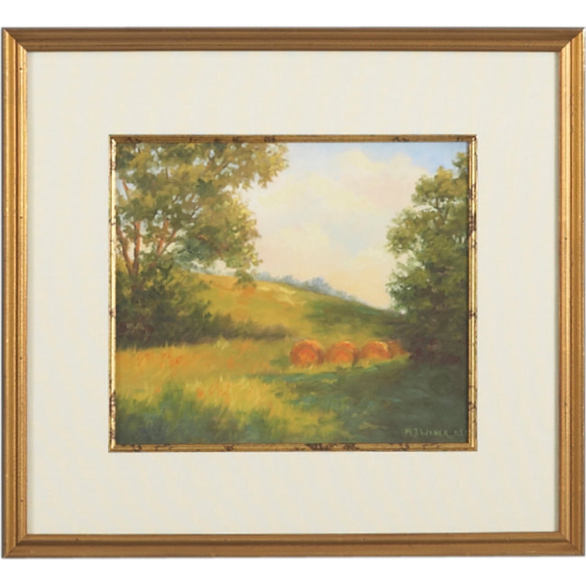 Golden Day by Chelsea House in antique gold frame, fillet. Made from lithograph print in a cottage & farmhouse style.