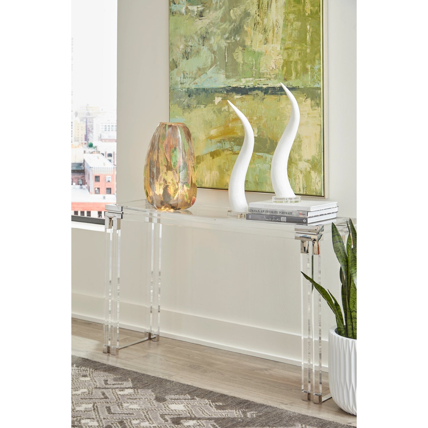 006 SR-382983 | Lifestyle | Horns (Set of 2) by Chelsea House in white, clear. Made from composite on crystal base in a eclectic & global style.