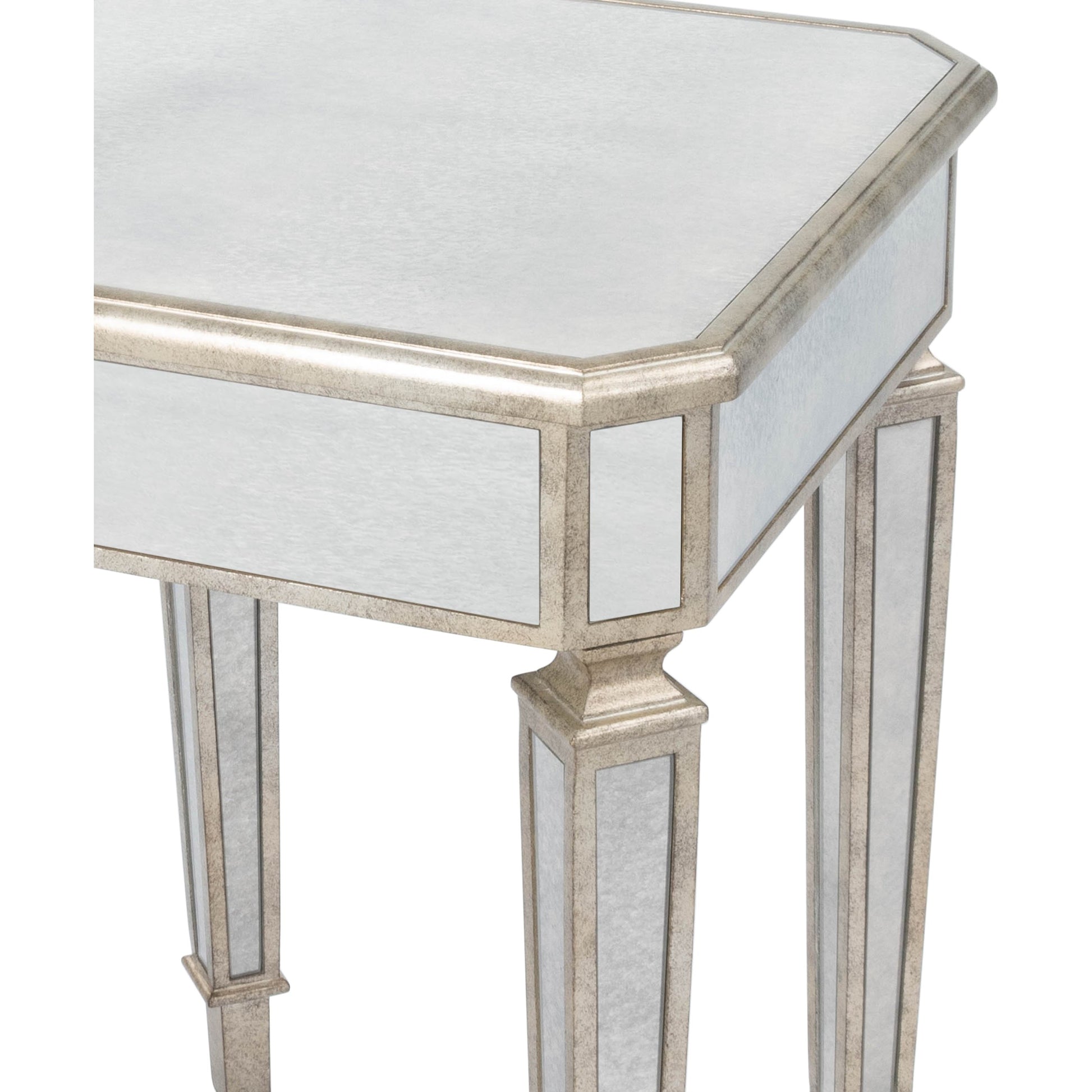Celeste Mirrored End Table by Butler Specialty Company in silver and mirror. Made from poplar hardwood solids, mdf in a modern style.