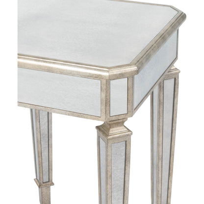 Celeste Mirrored End Table by Butler Specialty Company in silver and mirror. Made from poplar hardwood solids, mdf in a modern style.