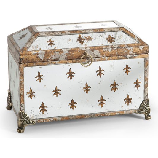 Fleur De Lis Mirror Box by Chelsea House in gold. Made from unique in a eclectic & global style.