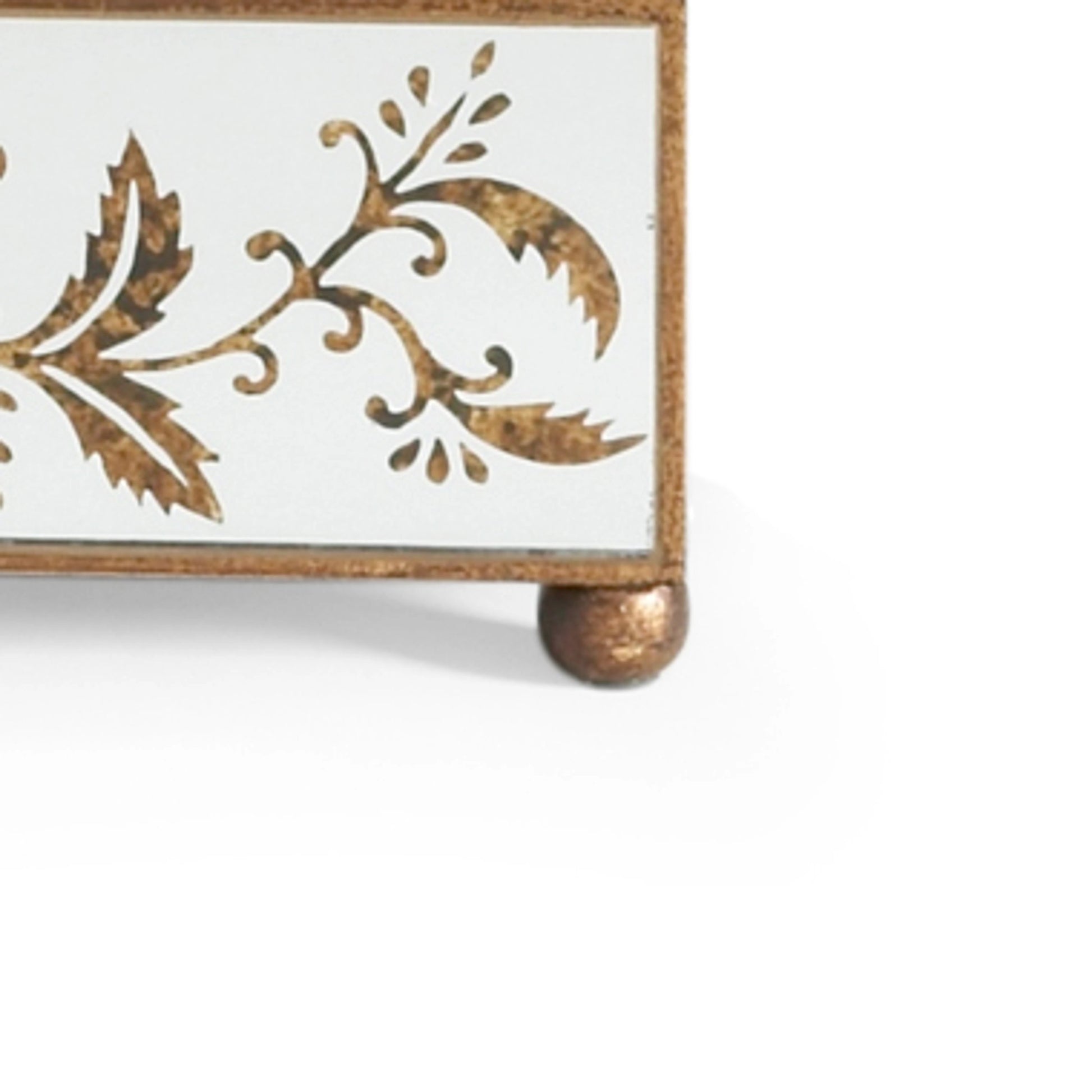 Madison Mirrored Box by Chelsea House in hand painted gold design. Made from unique in a transitional style.