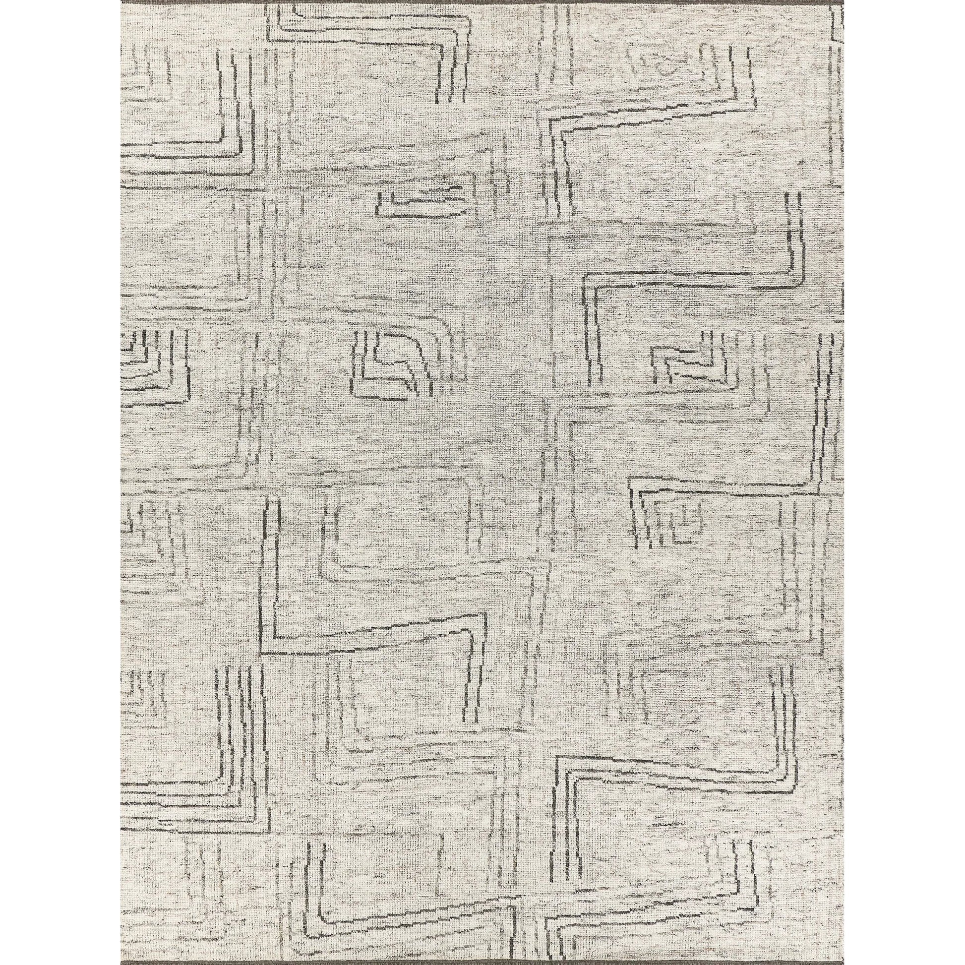 Aldridge Geometric Rug by Exquisite Rugs in ivory, gray, beige. Made from wool, bamboo silk in a unique style.