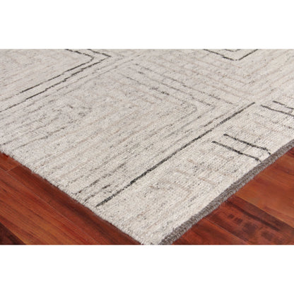 Aldridge Geometric Rug by Exquisite Rugs in ivory, gray, beige. Made from wool, bamboo silk in a unique style.
