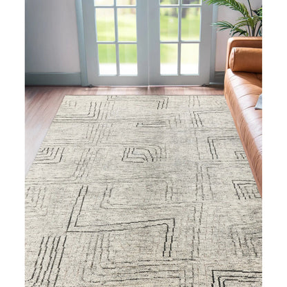 Aldridge Geometric Rug by Exquisite Rugs in ivory, gray, beige. Made from wool, bamboo silk in a unique style.