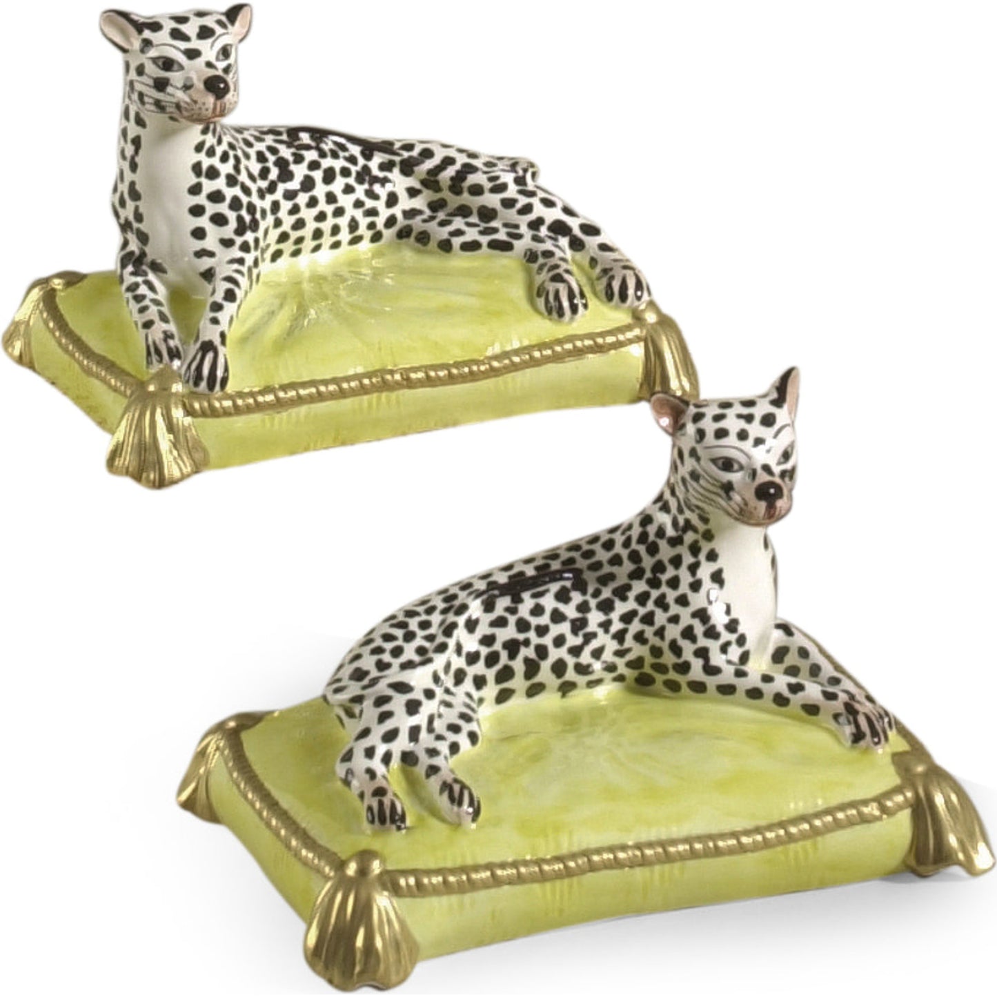 001 SR-383139 | Primary Silo | Leopards (Set of 2) by Chelsea House in italian. Made from hand painted ceramic in a eclectic & global style.