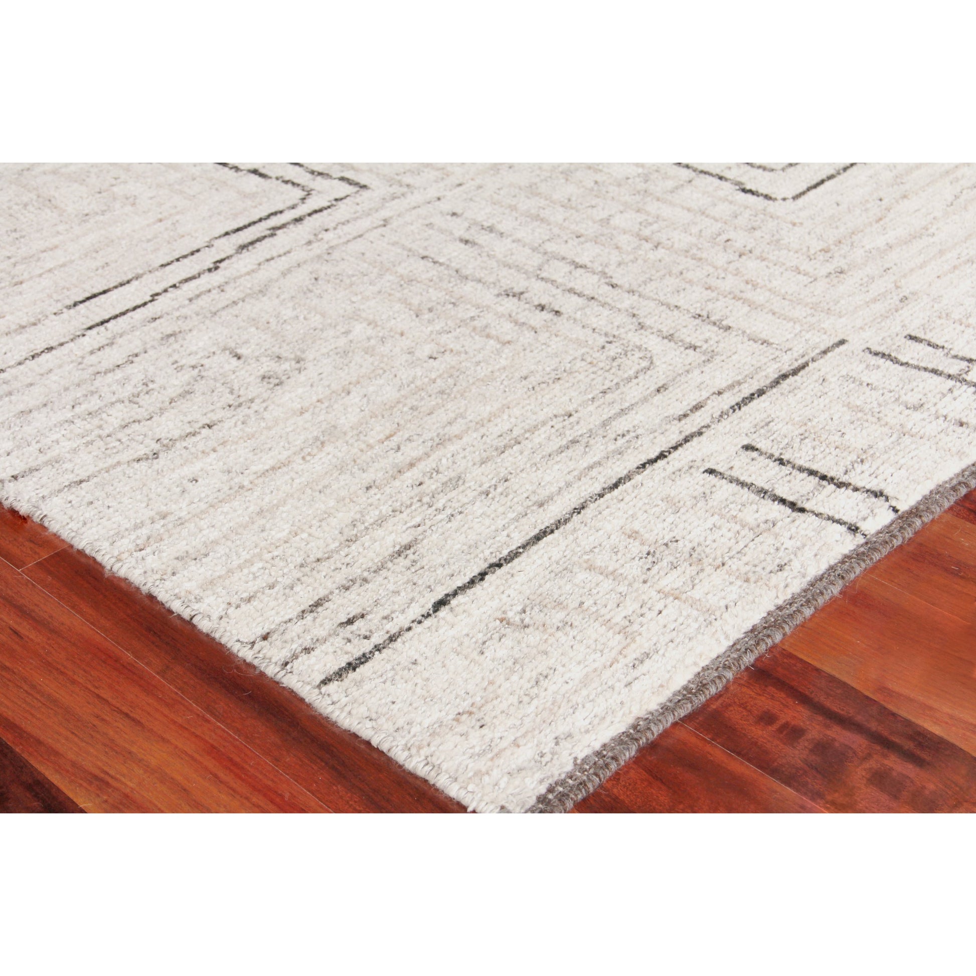 Aldridge Geometric Rug by Exquisite Rugs in ivory, gray, beige. Made from wool, bamboo silk in a unique style.