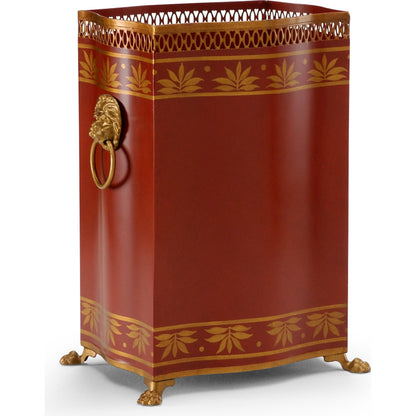 Carlton Wastebasket by Chelsea House in black, gold hand painted. Made from hand painted in a eclectic & global style.