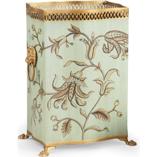 Brighton Wastebasket by Chelsea House in hand painted. Made from hand painted tole in a eclectic & global style.