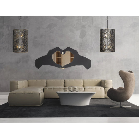 Estela Foyer Pendant by Varaluz in matte black/french gold. Made from unique in a modern style.