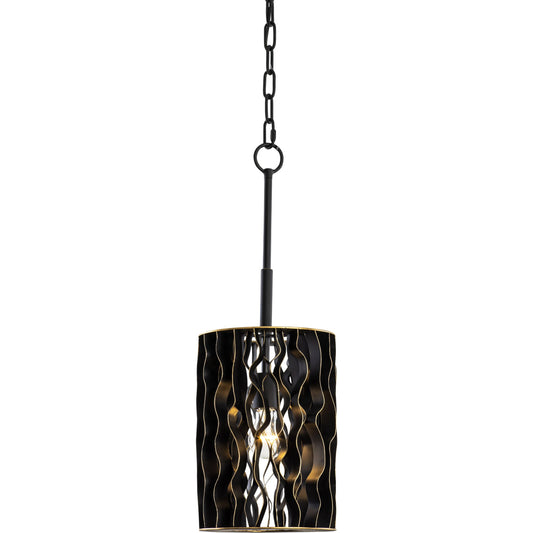 Estela Mini Pendant by Varaluz in matte black/french gold. Made from unique in a modern style.