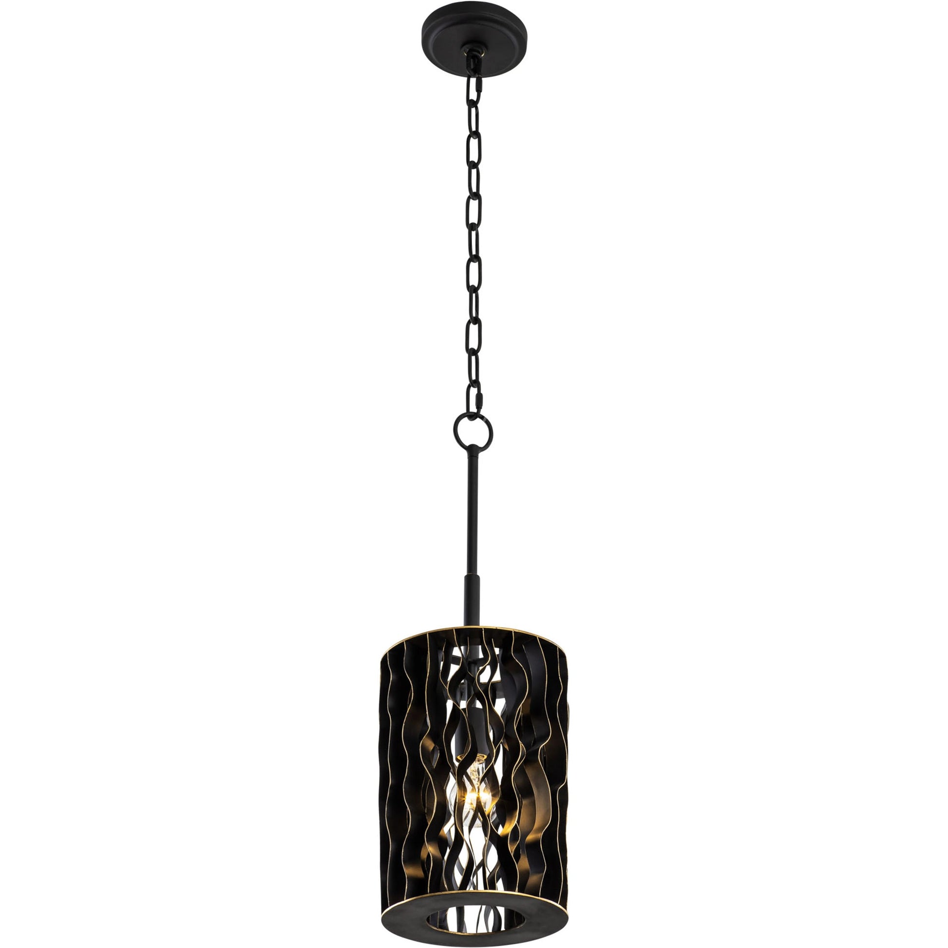 Estela Mini Pendant by Varaluz in matte black/french gold. Made from unique in a modern style.