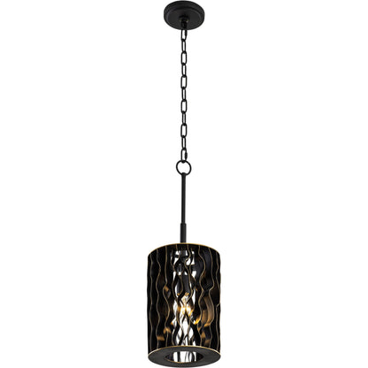 Estela Mini Pendant by Varaluz in matte black/french gold. Made from unique in a modern style.