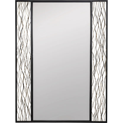 Estela Rectangular Wall Mirror by Varaluz in matte black/french gold. Made from unique in a modern style.