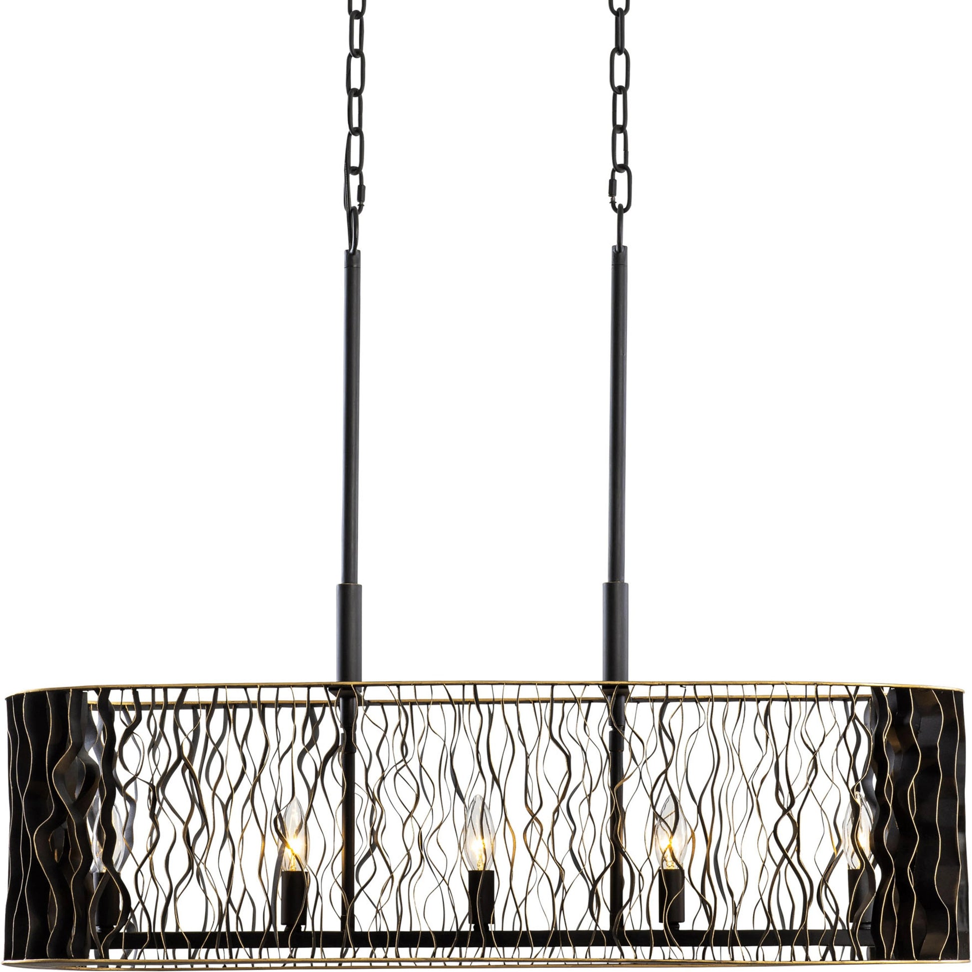 Estela Linear Pendant by Varaluz in matte black/french gold. Made from unique in a modern style.
