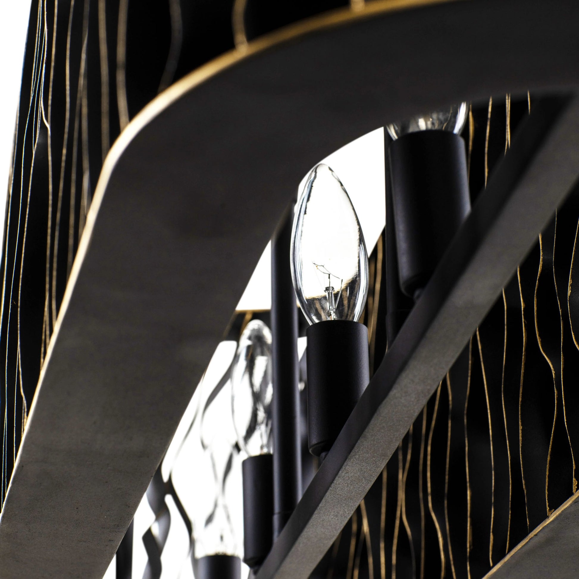 Estela Linear Pendant by Varaluz in matte black/french gold. Made from unique in a modern style.