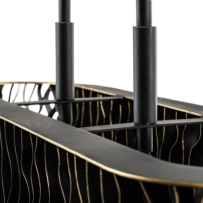 Estela Linear Pendant by Varaluz in matte black/french gold. Made from unique in a modern style.