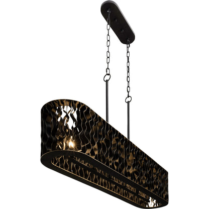 Estela Linear Pendant by Varaluz in matte black/french gold. Made from unique in a modern style.