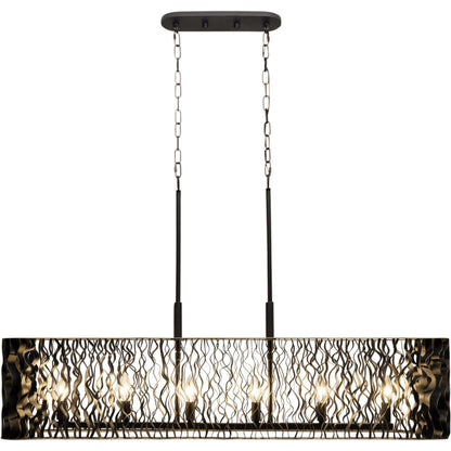Estela Linear Pendant by Varaluz in matte black/french gold. Made from unique in a modern style.
