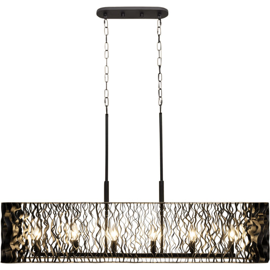 Estela Linear Pendant by Varaluz in matte black/french gold. Made from unique in a modern style.