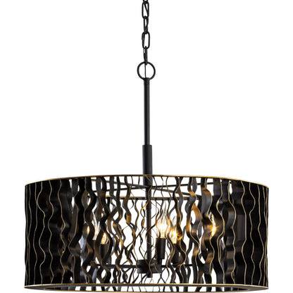 Estela Pendant by Varaluz in matte black/french gold. Made from unique in a modern style.