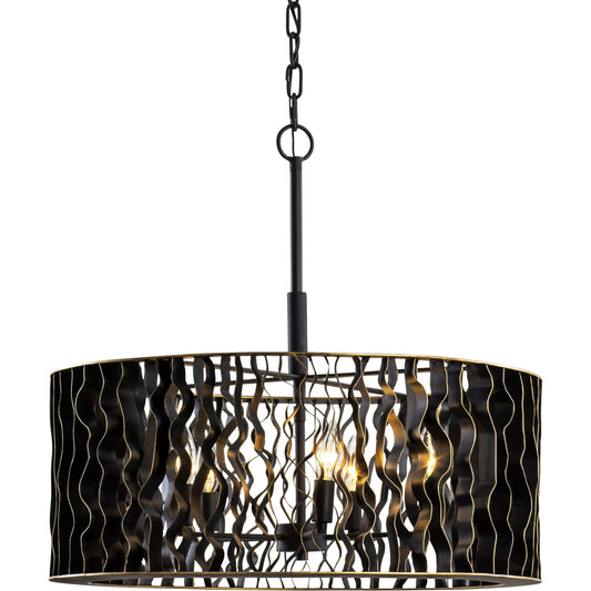 Estela Pendant by Varaluz in matte black/french gold. Made from unique in a modern style.