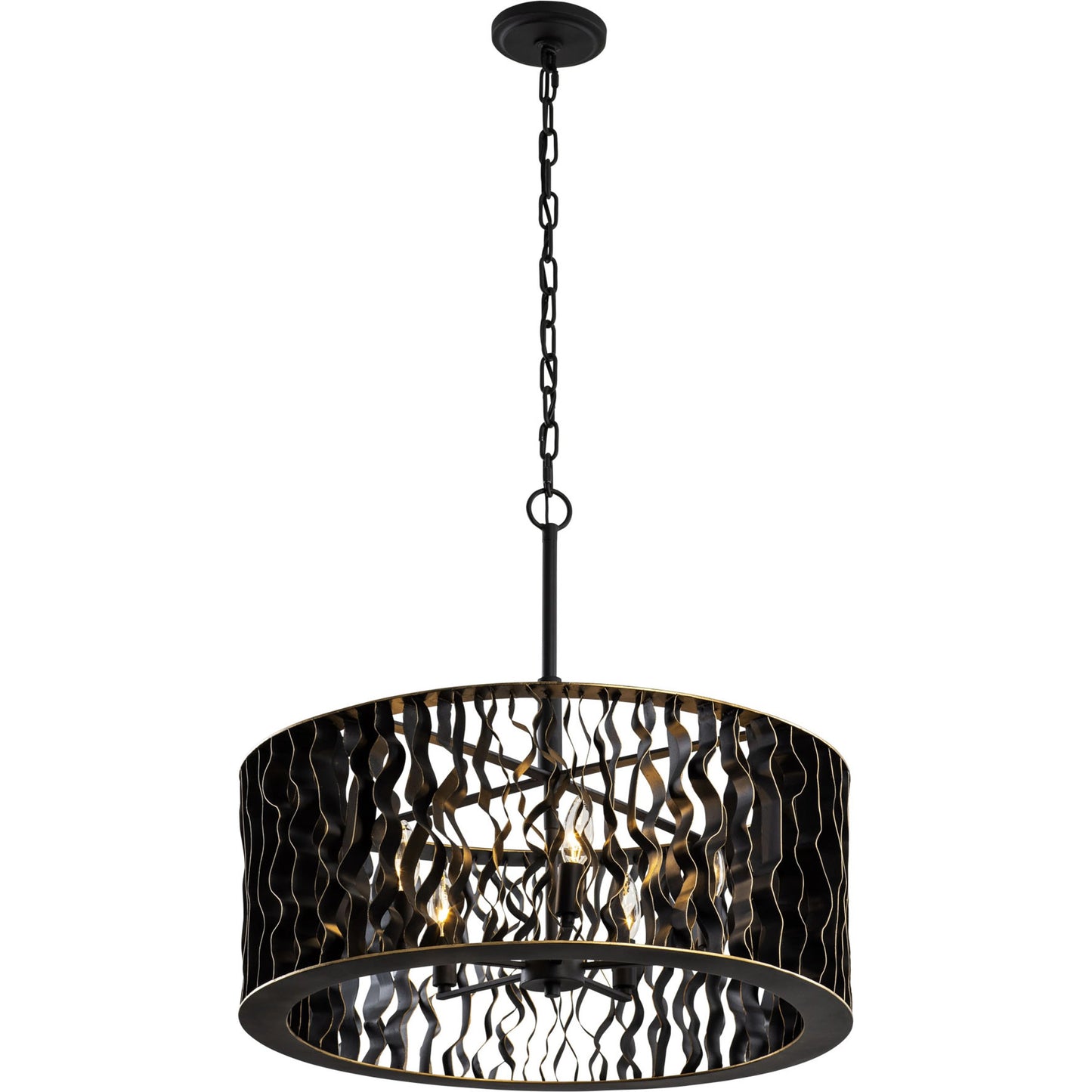 002 SI-1991381 | Primary Silo | Estela Pendant by Varaluz in matte black/french gold. Made from unique in a modern style.