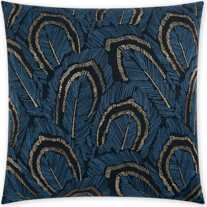Plumage Throw Pillow by DV Kap Home in blue. Made from 71% polyester, 29% cotton in a modern style.