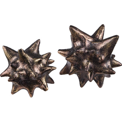 Jacks Object Set by Currey and Company in antique brass. Made from scorched bronze in a modern style.