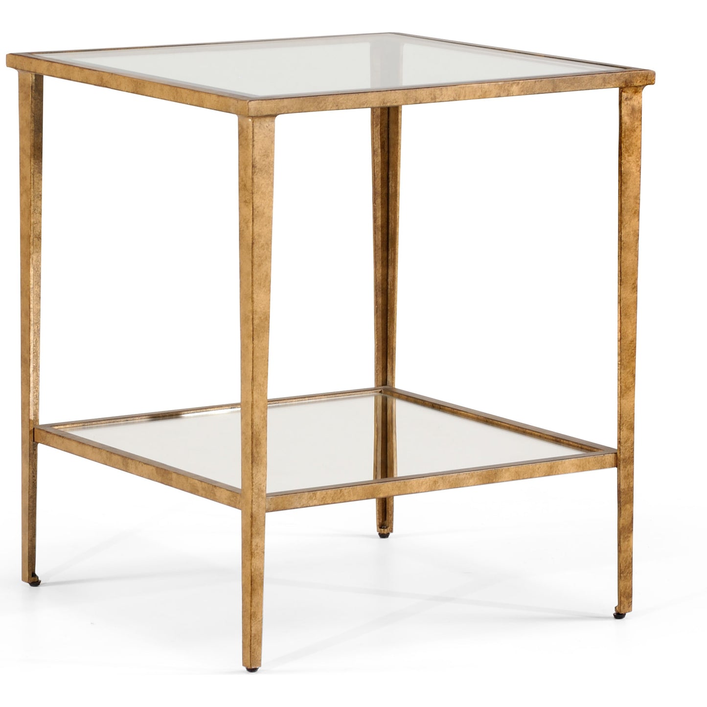 001 SR-382223 | Primary Silo | Carson End Table by Chelsea House in antique gold leaf, clear. Made from iron, glass in a transitional style.