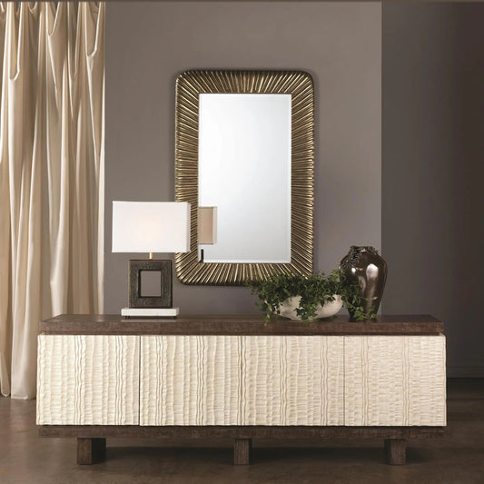 Emory Media Cabinet by Global Views. Made from okume wood, poplar wood smoked eucalyptus veneer eucalyptus in a unique style.