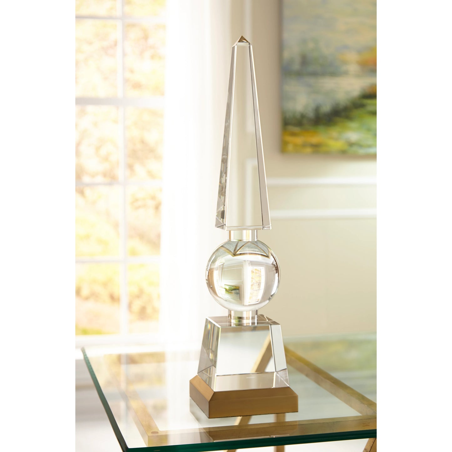 003 SR-381904 | Lifestyle | Architectural Obelisk by Chelsea House in clear, antique. Made from cast crystal in a transitional style.