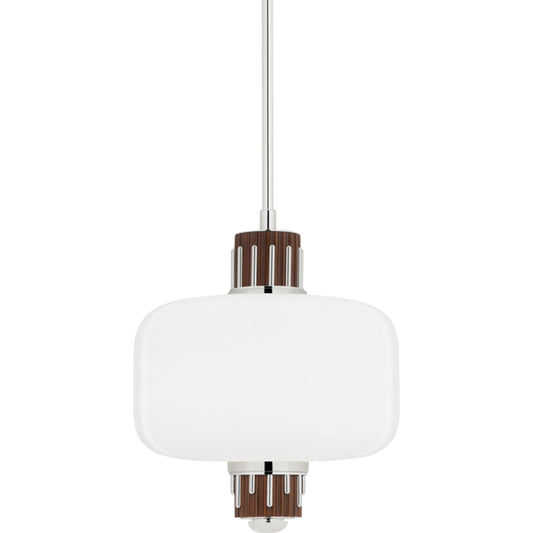 Peekskill Pendant by Hudson Valley in polished nickel. Made from brass in a modern style.