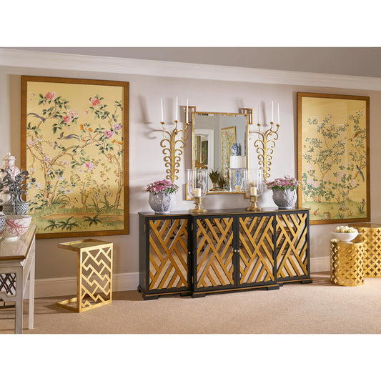 Tall Candle Sconce by Chelsea House in golden bronze. Made from wrought iron in a eclectic & global style.