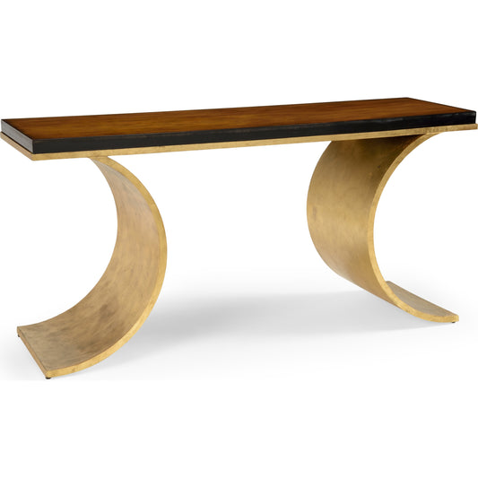Thames Console by Chelsea House in brown, gold. Made from hand made, finished iron in a modern style.