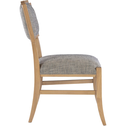 Melanie Side Chair by Currey and Company in blonde ash wood, brass. Made from ash wood in a transitional style.
